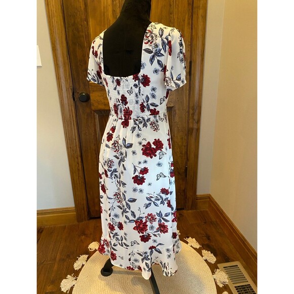 Candies Dress Womens Size Small  Smocked High Low Flowy Chic  Flutter Sleeve - Picture 8 of 12